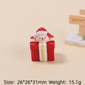 Cartoon Christmas miniature figurine in red gift box for DIY shoe charms, 26x26x31mm - 3D Christmas Train-Gift Box