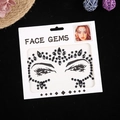 Black rhinestone face gems sticker for music festivals and party makeup decoration - Black Rhinestone Style