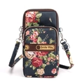 Mini bolso bandolera de nailon con estampado floral de rosas y correa ajustable - Flor Roja