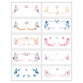 Glitter butterfly temporary tattoo stickers in colorful watercolor designs for kids - Glitter Butterfly Eye Corner Sticker A-10 Sheets