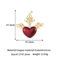 Golden winged red heart pendant with colorful zircons in a professional studio shot - 14K Gold Wings Flame Heart H-13673