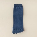 Calze a cinque dita blu scuro in cotone con polsini a coste e dita separate - Taglia unica / Blu (Uomo)