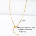 1.2mm golden stainless steel chain 45cm+5cm necklace with 18k gold plating - HC0062G-Square Snake Chain