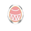 Detail of pink enamel Easter egg pendant with silver metal edges and wavy patterns - Lucky Egg 7068