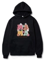 Felpa nera con cappuccio Mama Est 2025 stile coquette con motivi floreali vintage - S / Nero