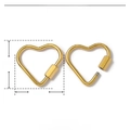 Detailansicht der Größe für goldenes Edelstahl Herz-Verbindungsstück mit Maßen und Gewicht - Extra Große Herzschnalle (YE817) / Gold