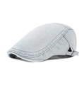 Light blue washed denim ivy cap with vintage retro style and side metal buckle detail - Adult / Ultra Light Denim
