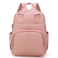 Zaino mamma rosa pallido impermeabile di grande capacità con porta di ricarica USB - Rosa