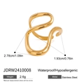 Goldener unregelmäßiger Edelstahlring im Liquid-Stil mit Wellendesign verstellbar - Wellenförmiger Stromlinien-Stil (JDRW2410008)