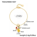 Tableau détaillé des tailles du bracelet citron en acier avec perles et zircons - Collier Pendentif DIY Couleur Acier 38+5cm