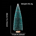 Miniature sisal Christmas tree detail showing dimensions 40cm height and wood base - No Packaging / 40CM Blue-Green
