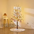 Albero di Natale luminoso 1,5m con 44 palline rosso rosa e tappeto in finta pelliccia - Set di Palline di Natale Rosso Rosa Crittografia 1.5m