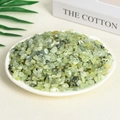 Natural green aventurine crystal stones in a white plate for aromatherapy decor - Prehnite (7-9mm) 100g