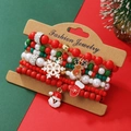 Set di braccialetti natalizi con perline e ciondoli a forma di fiocco di neve e renna - Set Tema Natalizio SY0886-1