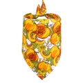 Dog bandana featuring orange pumpkin and autumn leaf patterns for Thanksgiving decor - S / Green Leaf Pumpkin