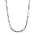 Collar de cadena de cuerda trenzada en acero inoxidable plateado con cierre plano - Color Acero