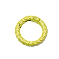 Yellow twisted spring ring connector with spiral texture for DIY keychain accessories - Outer Diameter 28mm / Iridescent Yellow