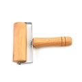 Dual-head beech wood rolling pin with metal frame for dough and baking needs - YR1837-7 (13x17CM) / Natural Wood Color