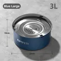 Deep blue 3L large stainless steel dog water bowl with non-slip base for pets - 3L / Aqua