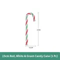 Red, white, and green spiral candy cane Christmas ornament, size 15cm x 4.5cm - 1 Piece / 15cm Red White and Green Candy Cane