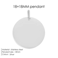Silver 18x18mm stainless steel round pendant charm for custom DIY jewelry making - 18*18 Steel Color