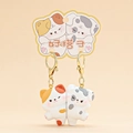 Porte-clés de couple chat et chien magnétiques en résine avec carte décorative - Appariement Magnétique - Chat Chien