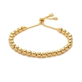Polished golden bead bolo bracelet featuring an adjustable sliding clasp for custom fit - 6mm Bead / Gold