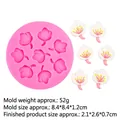 Moule rond en silicone rose pour fondant de cerisier avec 8 cavités fleurs et pétales - 6# Pétale de cerisier (B1111) / Rose