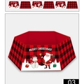 Rood-zwart geruite kerstboomschort met kerstman- en sneeuwpopmotieven voor decoratie - Stijl 03 (Rood Zwart Plaid/Kerstman Sneeuwpop)