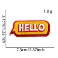 Funny 'HELLO' word bubble embroidered patch in yellow, red and white, size 7.3x3.1cm - HELLO (9#)