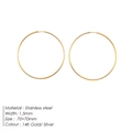 70mm oversized thin gold hoop earrings in 14K gold plated stainless steel - 70mm x 1.5mm Hoop Earrings (YE16797) / Steel