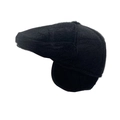 Schwarze Schiebermütze für Herren mit Ohrenklappen aus flauschigem Kunstpelz für Winter - Erwachsene / Schwarz