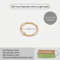 25mm inner diameter light gold metal loose-leaf binder ring with 2.2mm thickness - 30# Inner Diameter 25mm / Light Gold