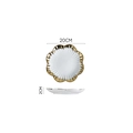 Petal-shaped ceramic plate with gold rim diameter 20cm height 2cm elegant nordic dinnerware - 8-inch Silk Rim Lotus Leaf Plate