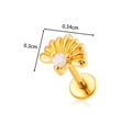 Golden shell labret stud with white zircon, F136 titanium bar, 0.34cm x 0.3cm - 1# Gold Shell Style