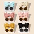 6er-Set Baby-Stirnbänder mit Schleife und Gänseblümchen-Sonnenbrillen in bunten Farben - Eigene Kombination