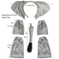 5-piece gray plush elephant costume set including ears headband and tail with dimensions - Elephant Costume Set Ears Tail Wrist and Leg Covers