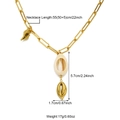 Collana a doppio strato in oro con ciondoli a conchiglia per uno stile da spiaggia - Stile Conchiglia Oro (N05967G)