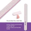Lima de uñas ovalada de doble cara grano 100/180 con capa morada para manicura profesional - Doble Extremo Redondo