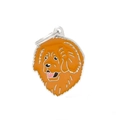 Golden retriever charm pendant with orange enamel finish and silver metal ring - 18 Tibetan Mastiff