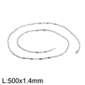Stainless steel ball and tube chain necklace measuring 500mm long and 1.4mm wide - Fine Bamboo Chain (KN107371-Z)