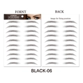Waterproof 6D eyebrow tattoo stickers in BLACK-06 style with natural hair-like texture - STM-06 (10 Pairs) / Black