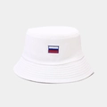 Weißer Sonnenhut aus Baumwolle mit Stickerei der russischen Flagge für Freizeit - M (56-58cm) / Weiß