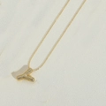 Gold letter Y pendant necklace with sparkling pavé crystals on a delicate cable chain - Letter Y