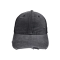 Cappellino trucker traspirante nero lavato con rete e dettagli vintage effetto invecchiato - Adulto / Nero