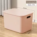 Pink large plastic storage box with lid and handles, 25L capacity for home organization - XXL (36.5x26x24cm) / Pink