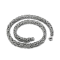 Polished silver stainless steel Byzantine chain necklace with lobster clasp closure - 8mm / 60CM