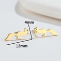 Golden squirrel stud earrings with 4mm height and 12mm length on a light gray background - 511 Gold (Squirrel)