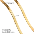 Collar de cadena de serpiente dorada de 5mm en acero inoxidable con acabado pulido - Ancho 0,4 cm/Largo 53+5 cm