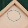 Handmade turquoise seed bead bracelet with vibrant red and blue accents in a wooden box - Style 31-Turquoise Mixed Seed Beads